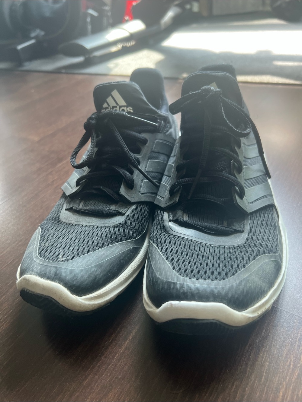 adidas Black and White Lightweight Running Sneakers